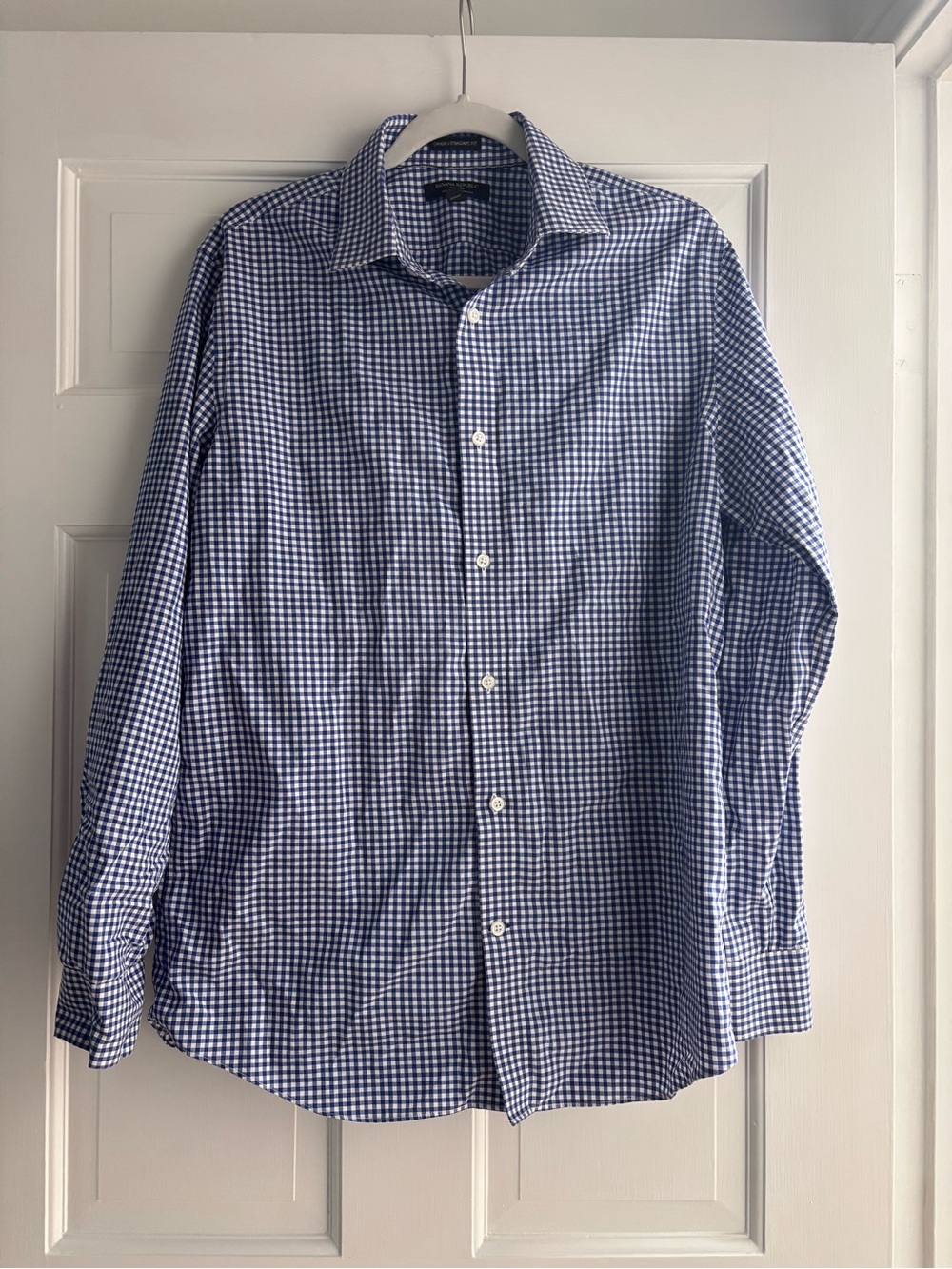 Banana Republic Blue and White Gingham Dress Shirt